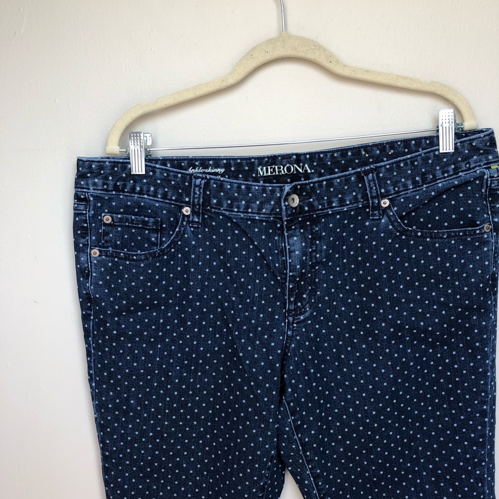 Merona ~ ankle skinny polka dot jeans